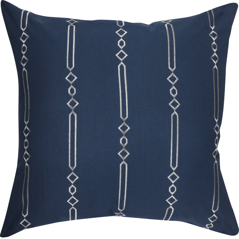 Navy and White Microfiber Queen Comforter Set with Decorative Pillows