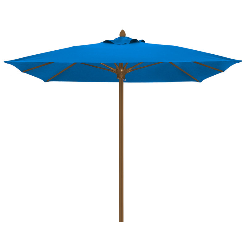 Parasol de marché carré 6 pi Prestige, Bleu pacifique, Bronze champagne