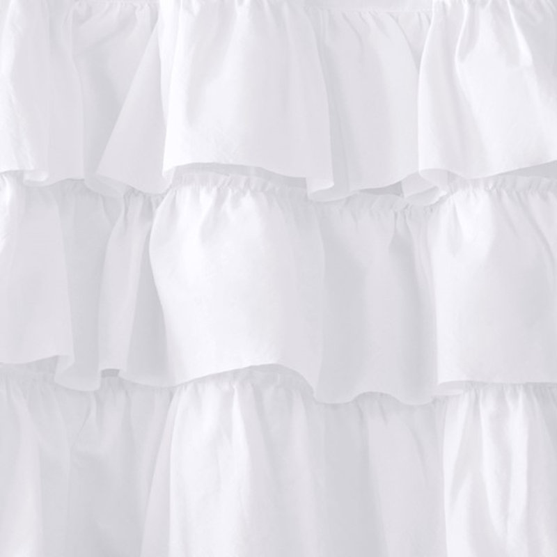 Cotton Oversized Ruffle Valance White 50X18"
