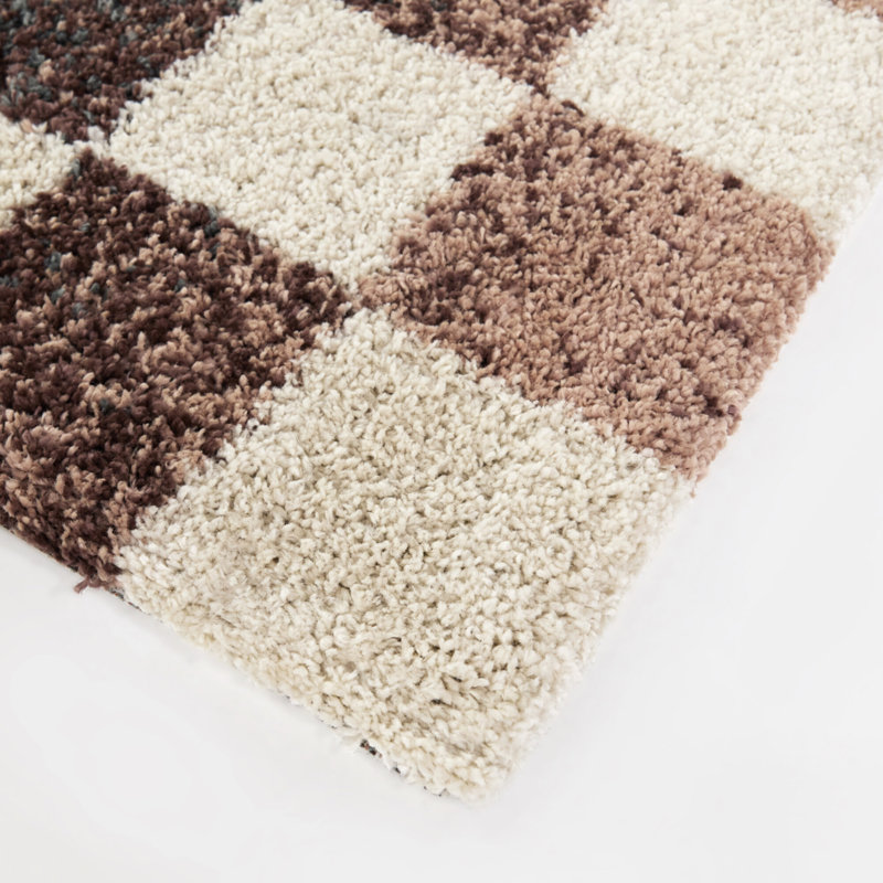 Tapis crème à carreaux Baruch, Rectangle 7 pi 10 po x 10 pi