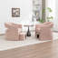 Fauteuil demi-tonneau rembourré avec repose-pieds-738636733