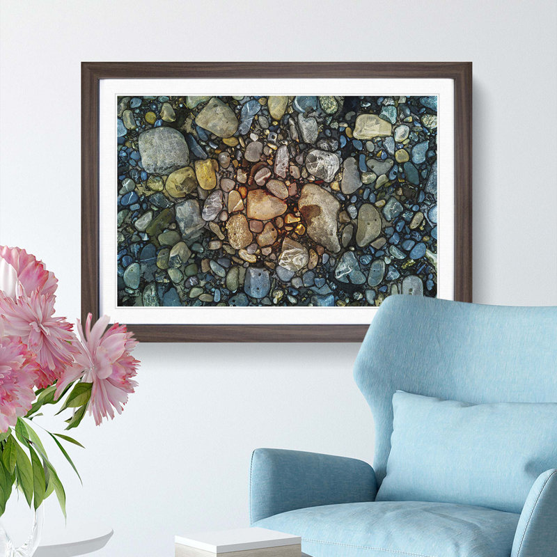 Rocks - Picture Frame Painting Print, 27cm H x 36cm W x 2cm D, Walnut Framed