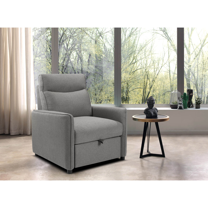 Fauteuil convertible en polyester 37,5 po Savione, Polyester gris