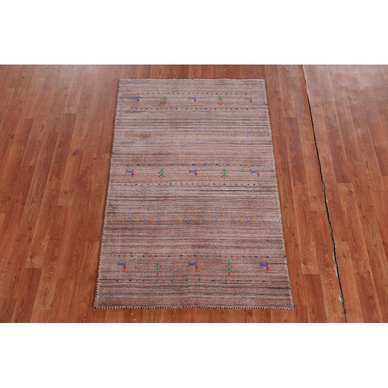Tapis tribal rayé Gabbeh 3 x 5