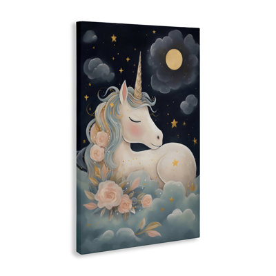 Unicorn Surrounded By Clouds Canvas, design by Creative Studio