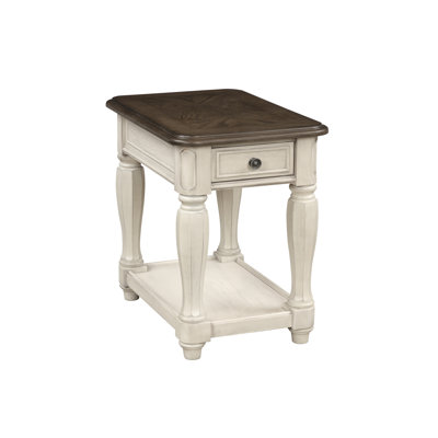 Laze Wooden End Table with Storage Drawer & Shelf