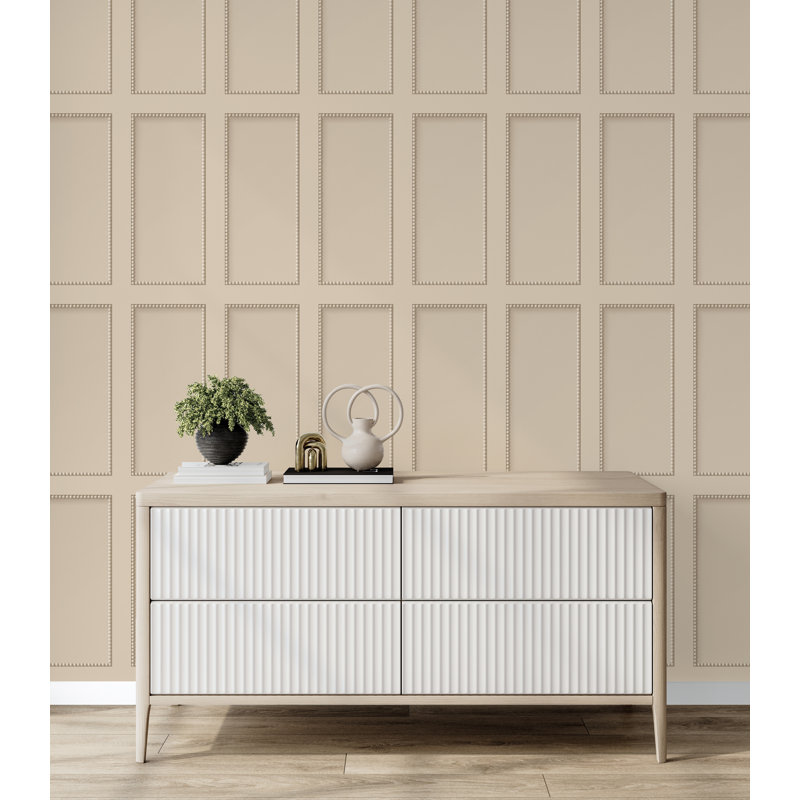 Beaded Panel Wallpaper, Beige