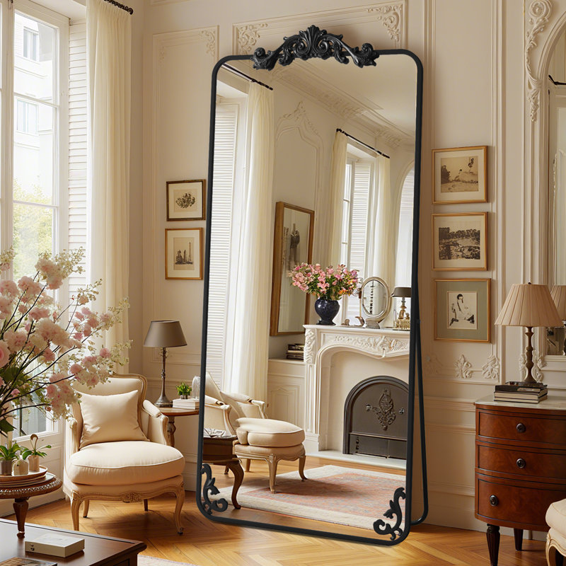 Miroir Ornately, Noir, noir, noir, noir, 65 po x 24 po
