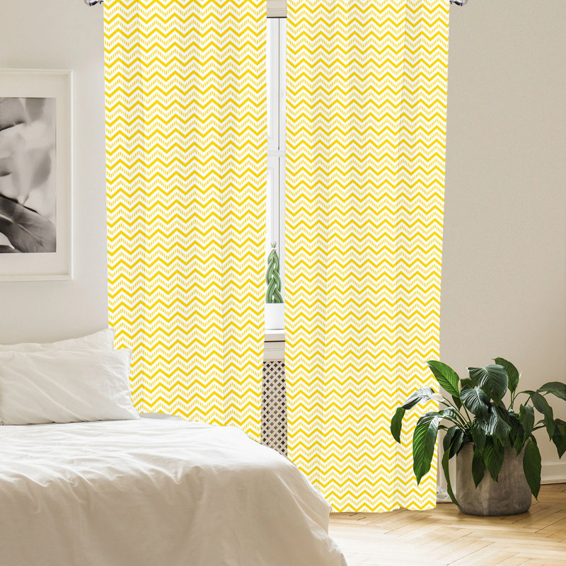 Semi-Sheer Rod Pocket Sliding Panel, 28" x 63", Yellow