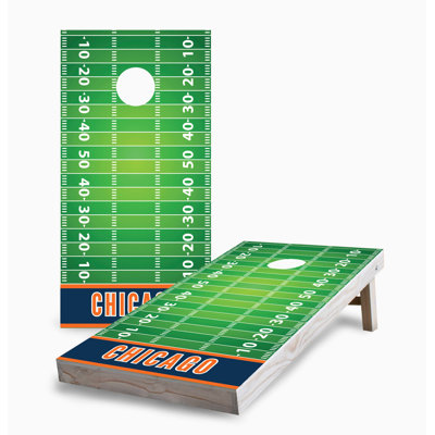 Chicago Football V3 2x4 Cornhole Board Set | Includes (2) Boards (8) Bags & Optional Accessories