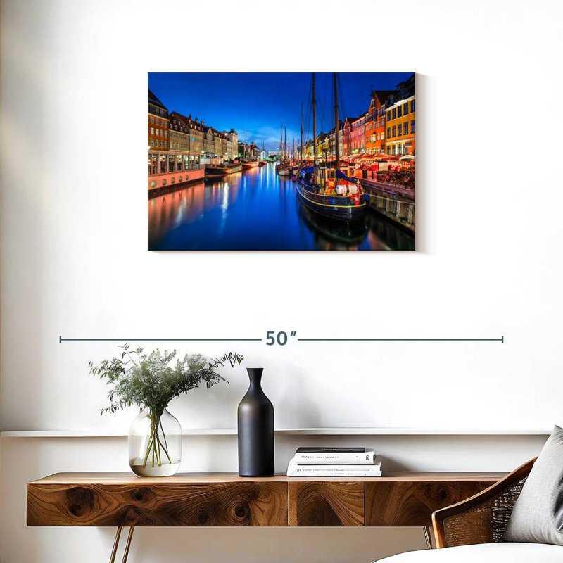 Bateaux à Nyhavn, H 20 po x l 30 po