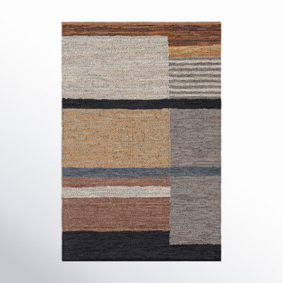 Pim Geometric Flatweave Brown/Light Beige/Medium Gray Area Rug