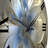 Tender Light Blue Floral - Spiral Metal Wall Clock-93383906