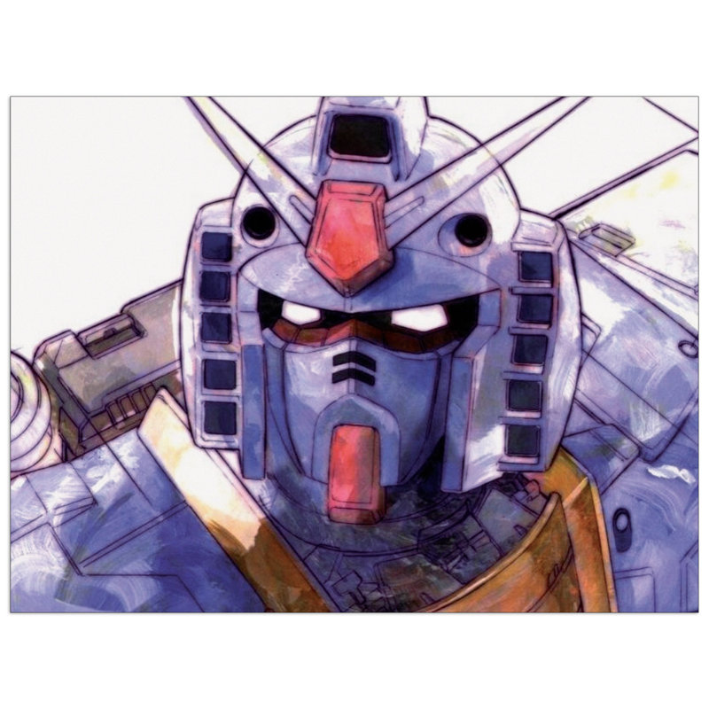 Gundam - No Frame Rectangle Print on Wood