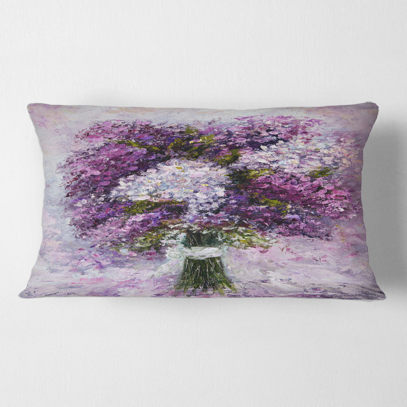 Bouquet de jacinthe mauve - coussin décoratif traditionnel imprimé