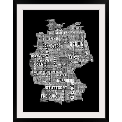 Francy, carte des villes allemandes par Michael Tompsett - impression d'art graphique
