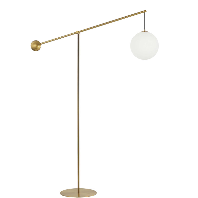 Lampe sur pied H 94,5 po Kenn, Laiton vieilli