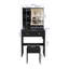 Coiffeuse minimaliste moderne et compacte pour chambre à coucher, meuble de maquillage avec bureau intégré, petite table de maquillage pour appartement.-292097750