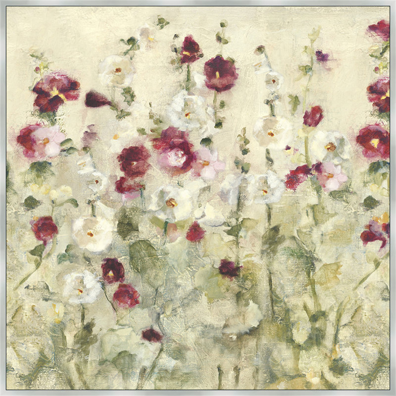 « hollyhocks row-crop », reproduction d’art encadrée