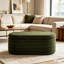 Banc de rangement avec repose-pieds ovale en sherpa-130120216