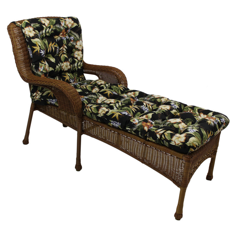 Outdoor Chaise Lounge Seat Cushion, Freeport Ebony