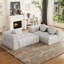 Moderne 4 modulaire - 103 po en forme de L, revêtement en chenille pour la détente en forme de L carré, rembourré de mousse