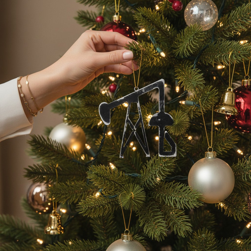 Pump Jack Ornament (Down)-Natural-26686-4-4-12