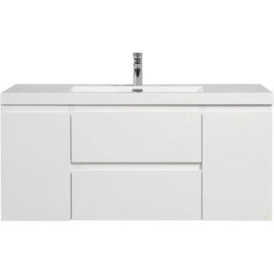48" Floating Bathroom Vanity With Sink, Modern Wall-Mounted Bathroom Storage Vanity Cabinet With Resin Top Basin And Soft Close Drawers