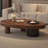 Retro Black Solid Wood Triangle Coffee Table-1672307963-1672307958