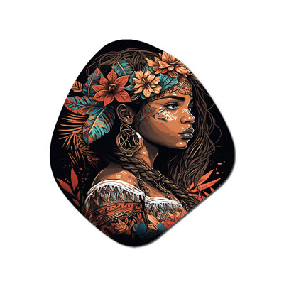 Portrait d'une femme bohémienne VI - art mural asymétrique femme bohème - forme nébuleuse