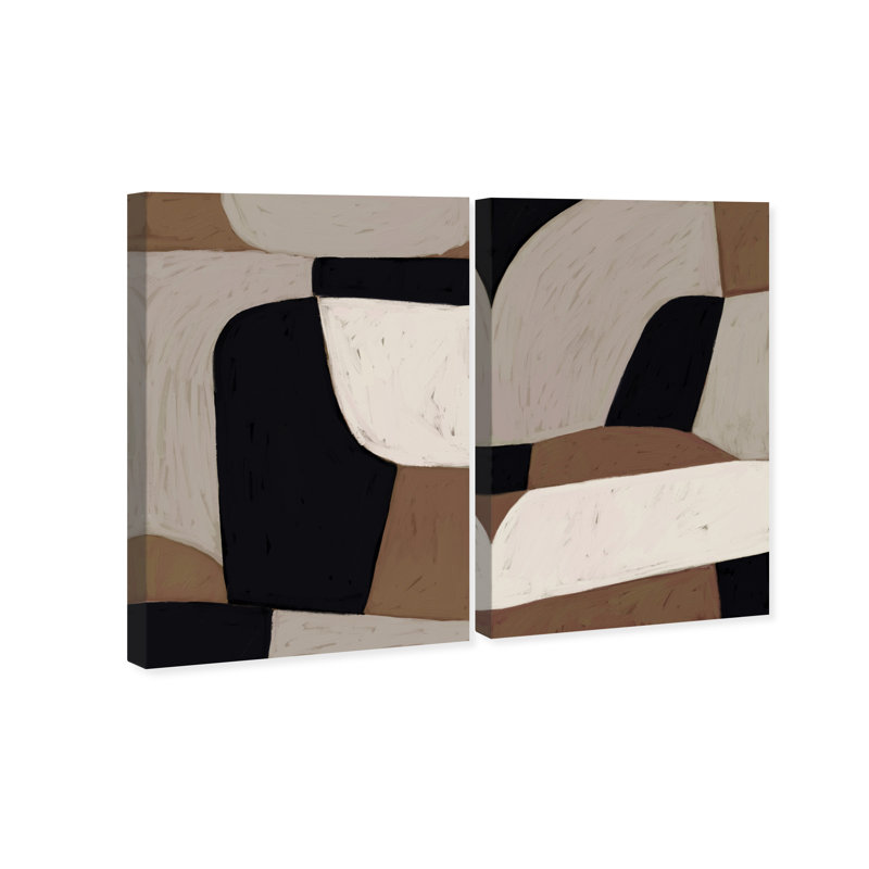 All The Way Set Abstract Canvas Print by Oliver Gal, Black Frame, 10 x 15, 16"H x 24"W, Gallery Wrapped