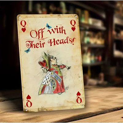 Décoration murale bureau dortoir humour personnalité rétro rétro plaque d'étain - Queen of Hearts