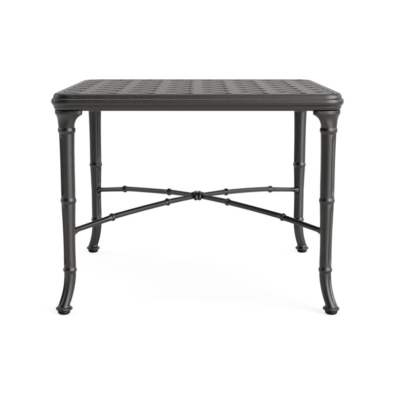 Calcutta Outdoor Square Side Table, Textured Pewter