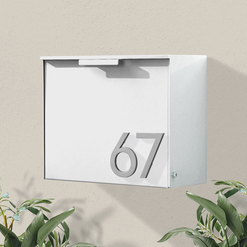 Boîte aux lettres murale Cubby, Blanc, Oui, Argent