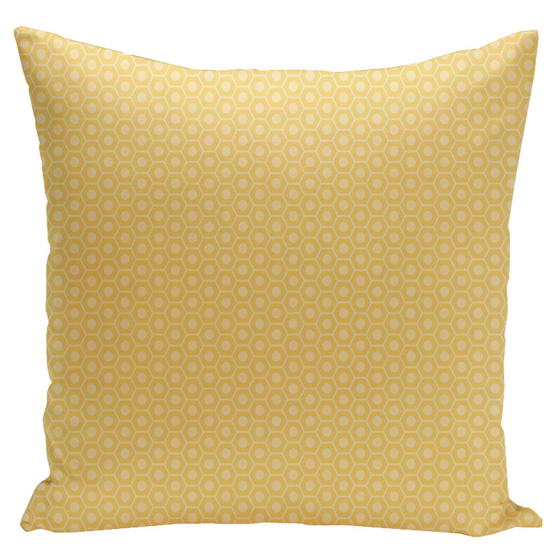 Housse et insert de coussin géométrique carré, H 18 po x l 18 po, Citron doux