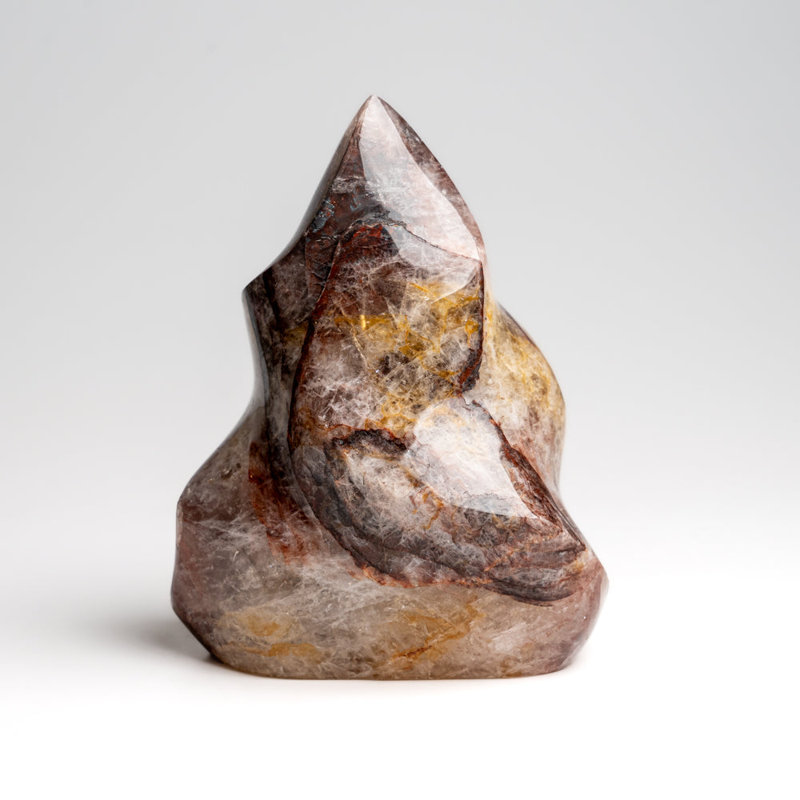 Forme libre de flamme véritable quartz poli fraise (1,9 lb)