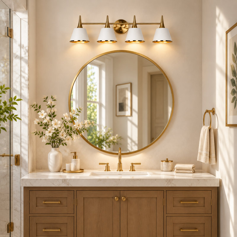 Kennesaw Dimmable Bathroom Modern Vanity Light, 4 Lights