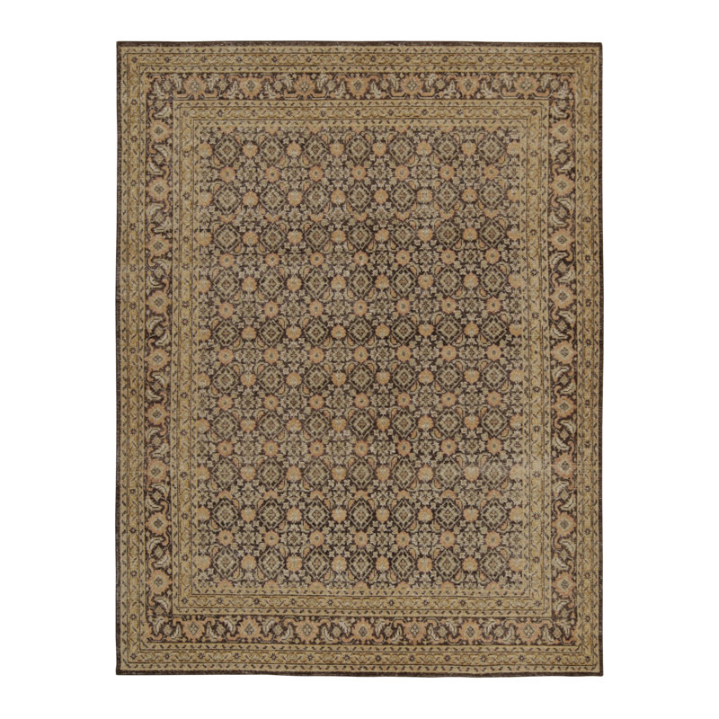 Geometric Area Rug in Brown