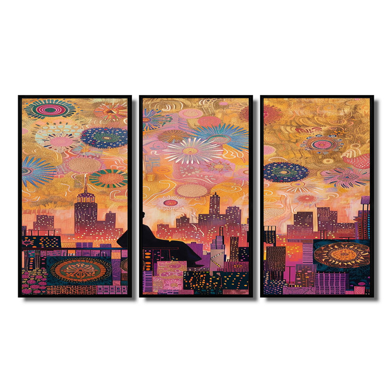 «Hadsell - New York City», ensemble de reproductions d'art mural, Cadre flottant noir, H 28 po x l 36 po x P 1 po