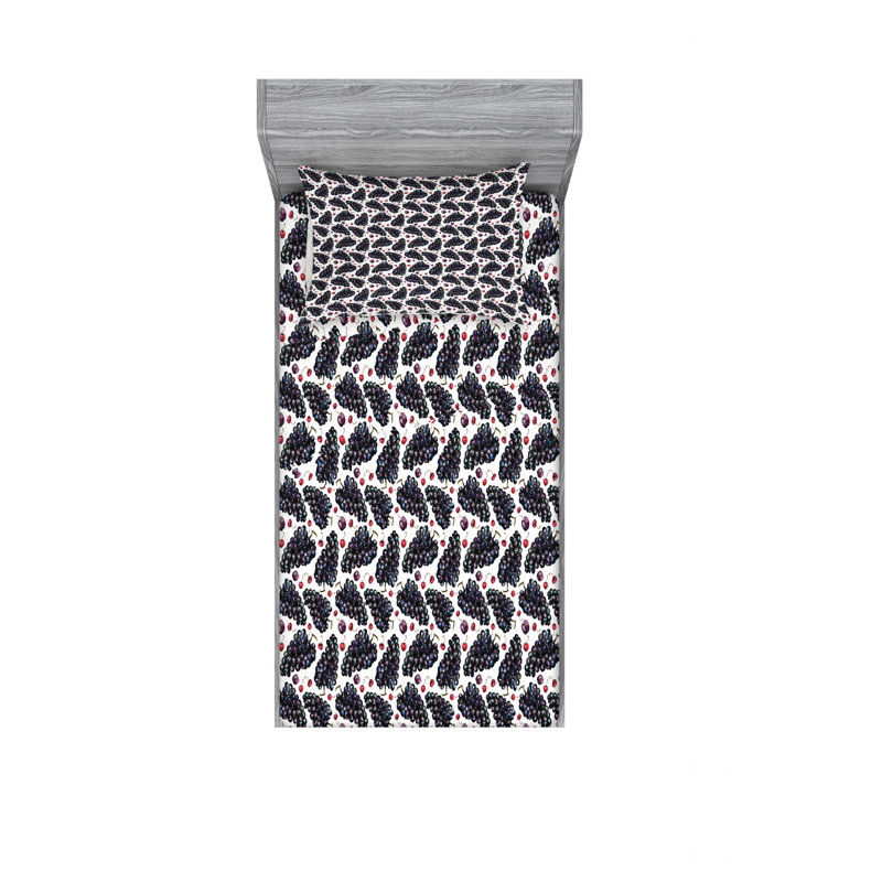 Ensemble de draps Nature Fresh Fruit, Ensemble de draps pour lit simple avec drap-housse