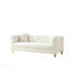 Canapé Chesterfield 80 po en velours 3 places, siège très profond, tête de clou à boutons, accoudoirs carrés-3538562