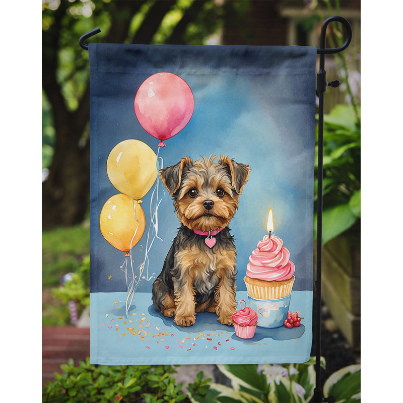 Drapeau de jardin «Happy Birthday», Yorkipoo
