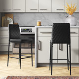 Waldman Upholstered Counter Stool with Metal Frame