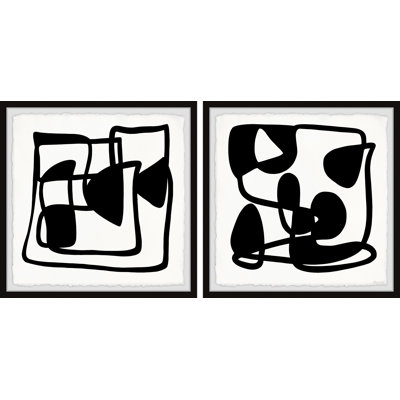 Dark Spots 2 Piece Single Picture Frame Wall Art