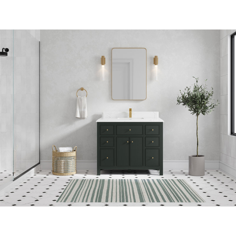 Ensemble de meuble-lavabo simple 42 po, Quartz Empira, Noir