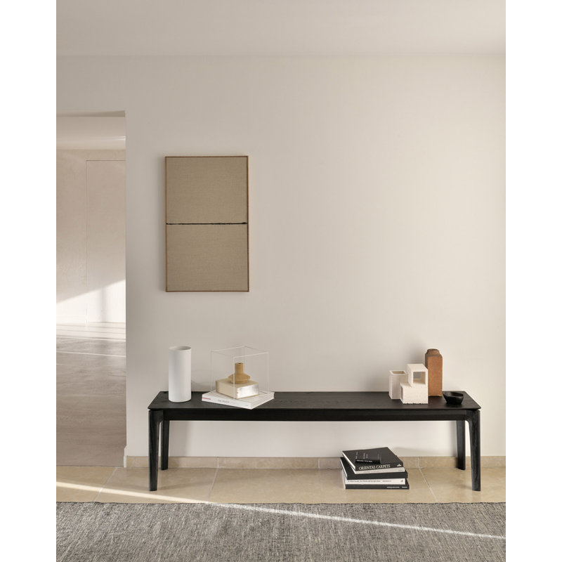 Bok Solid Wood Dining Bench, 18.1" H x 50" W x 13.8" D, Black