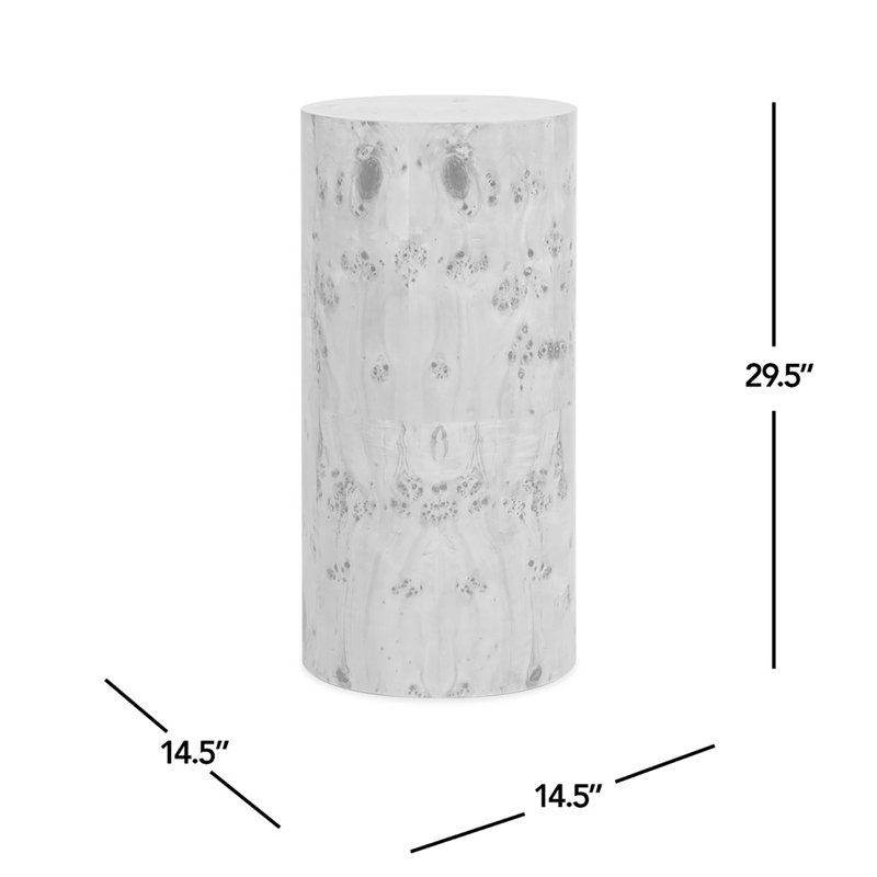Seefeldt 29.5" Burl Accent Pillar Side Table