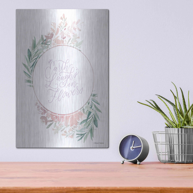 «The Earth Laughs in Flowers» par Rachel Nieman, art mural en métal, H 16 po x l 12 po