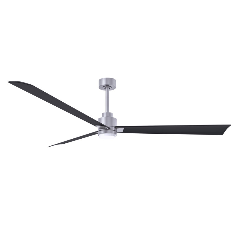Ventilateur de plafond Alessandra, Noir mat, Nickel brossé, 72"