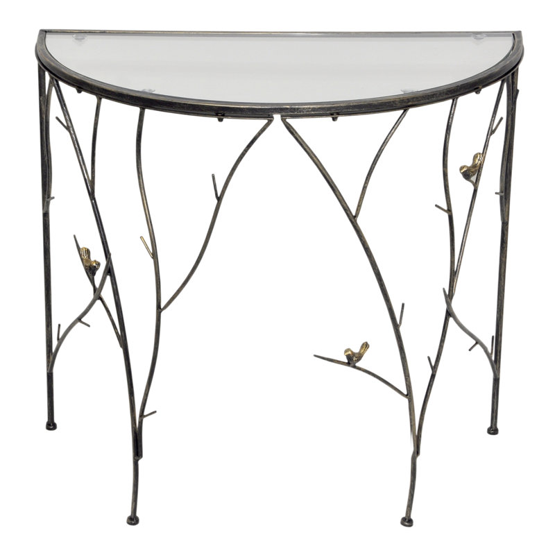 Kunal 40cm Glass Top Console Table